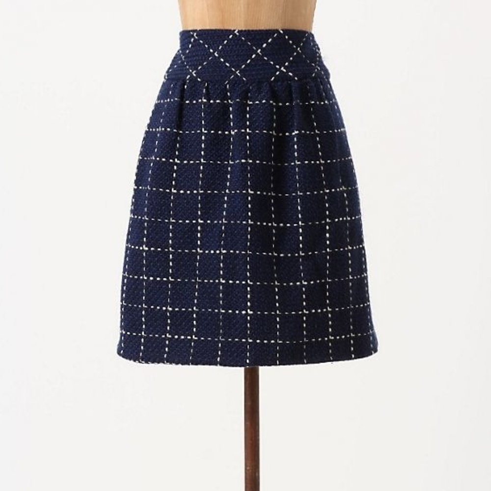 Anthropologie Maeve Converging Bits Plaid Skirt 8